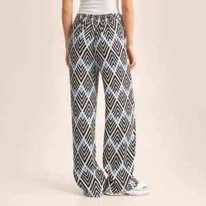Mango Geometric Print Trousers (Size M)